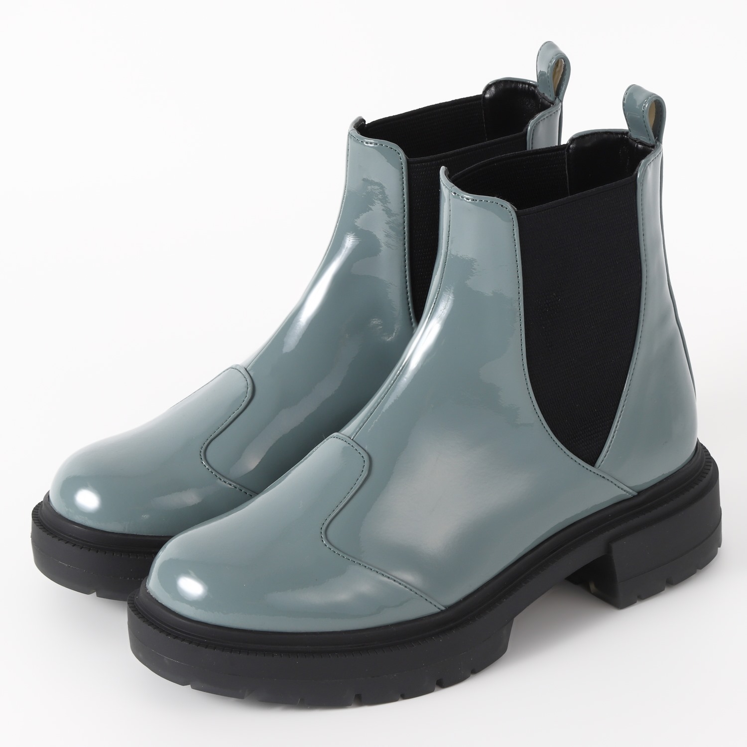 BARCLAY(バークレー) レイン対応 厚底サイドゴアブーツ　ブルーエナメル＜BC04-8007-BLUE＞