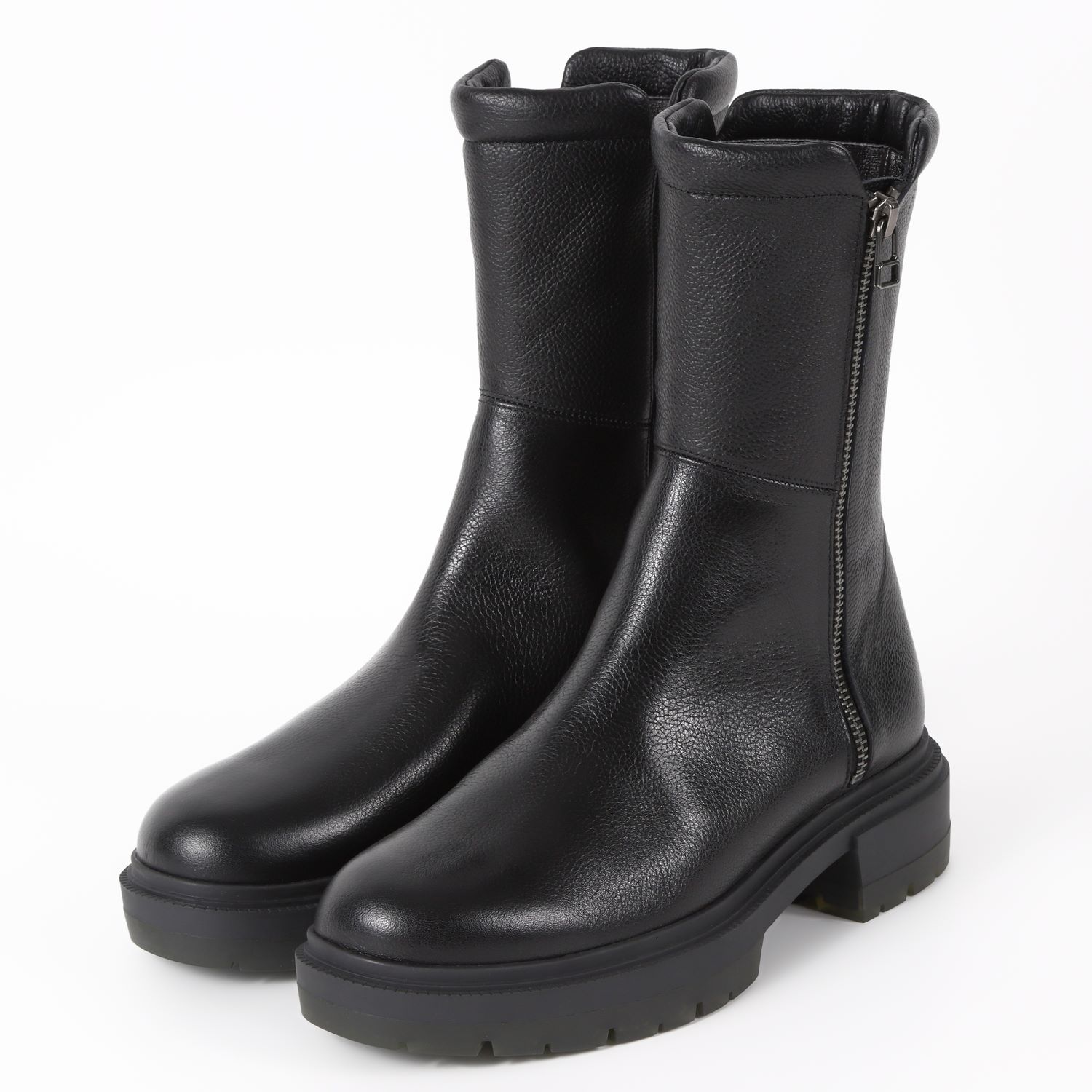 BARCLAY 外ジップショートブーツ ブラック＜BC04-8008-BLK＞