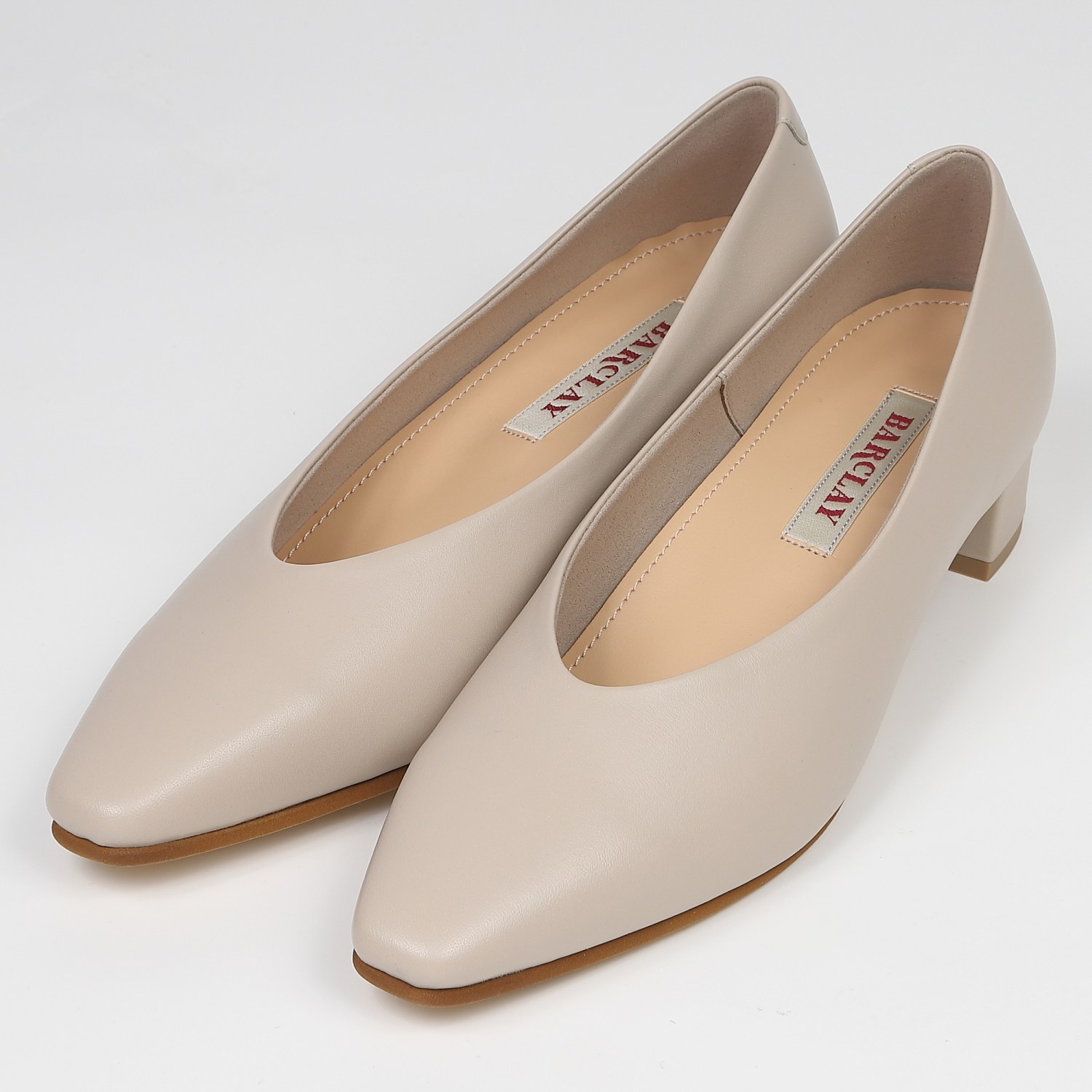 BARCLAY 3.5cmヒールパンプス　ライトベージュ