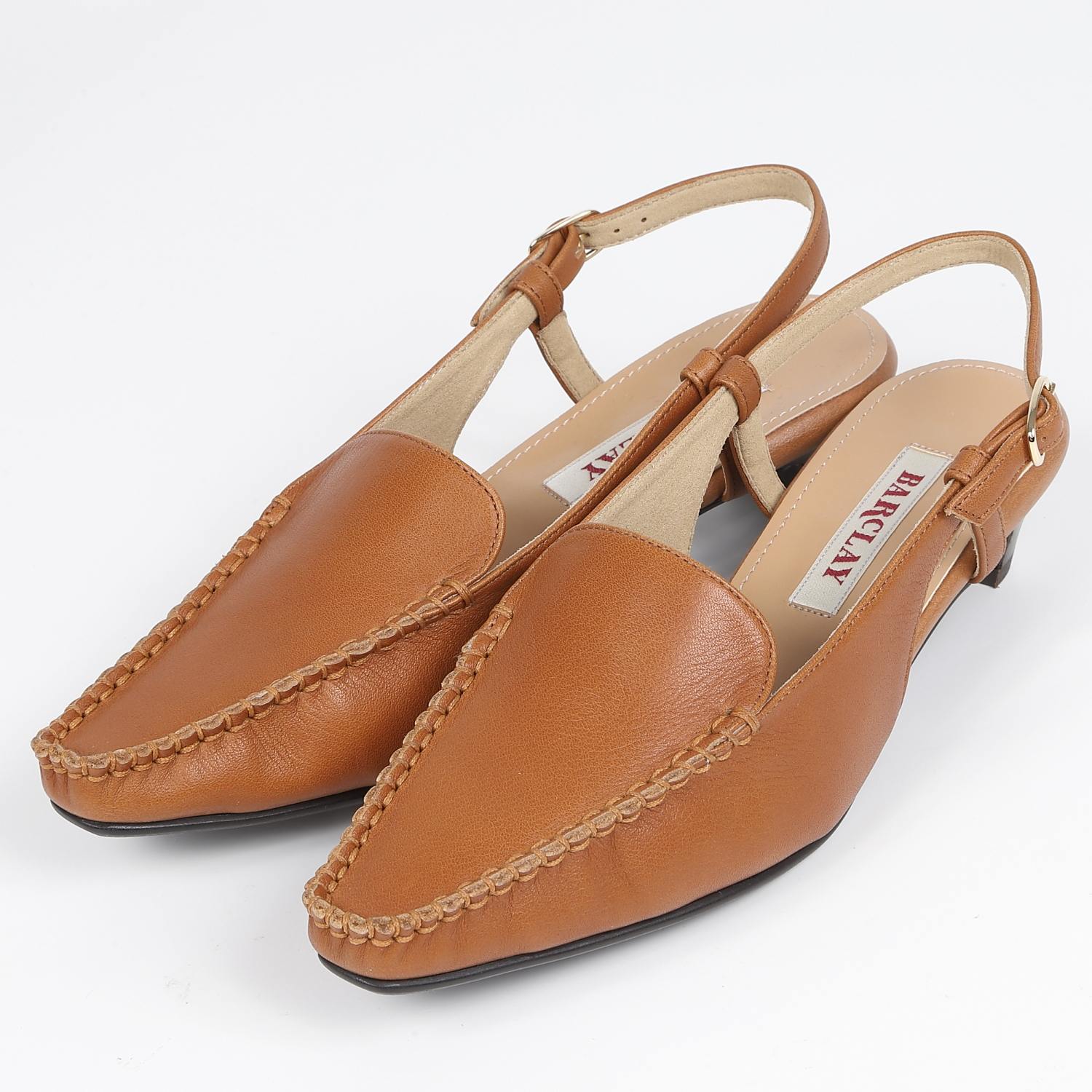 BARCLAYモカシンバックバンドシューズ　キャメル