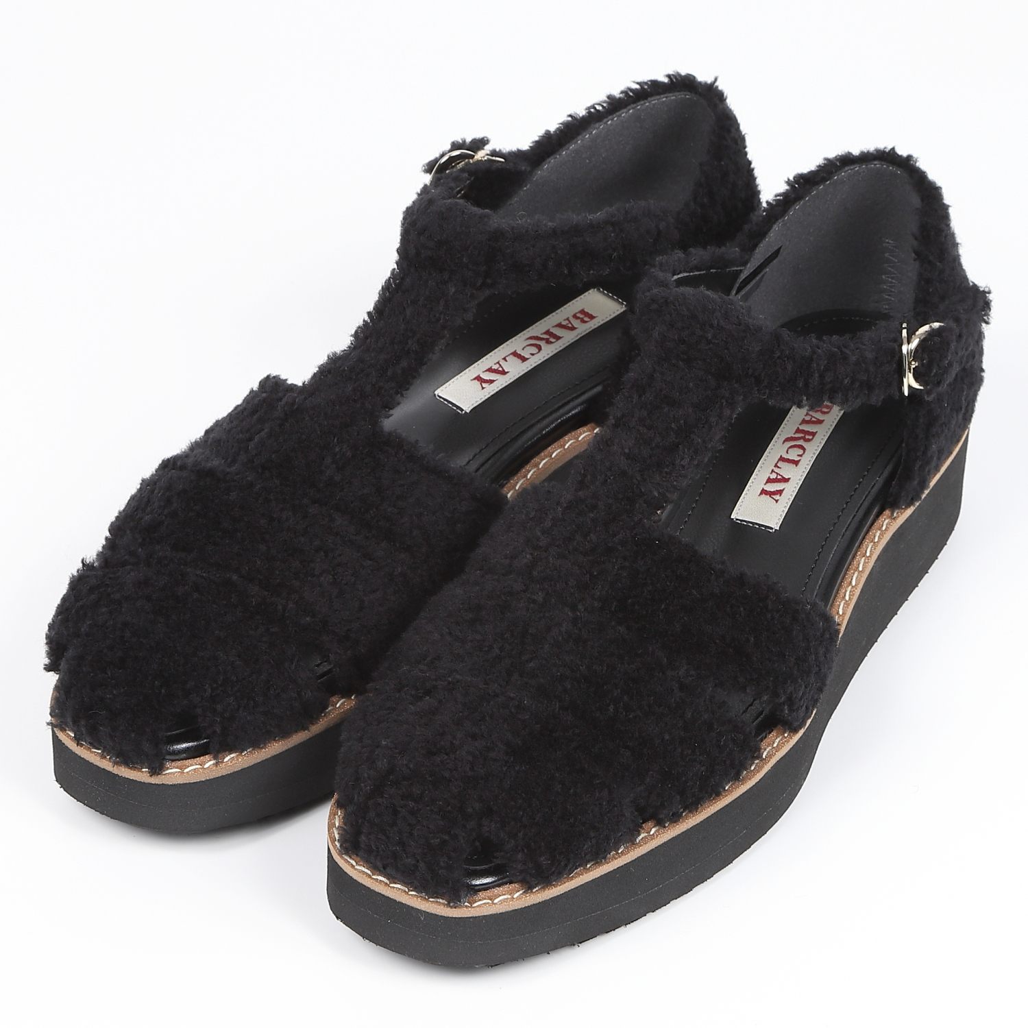 BARCLAYボアグルカサンダル　ブラック