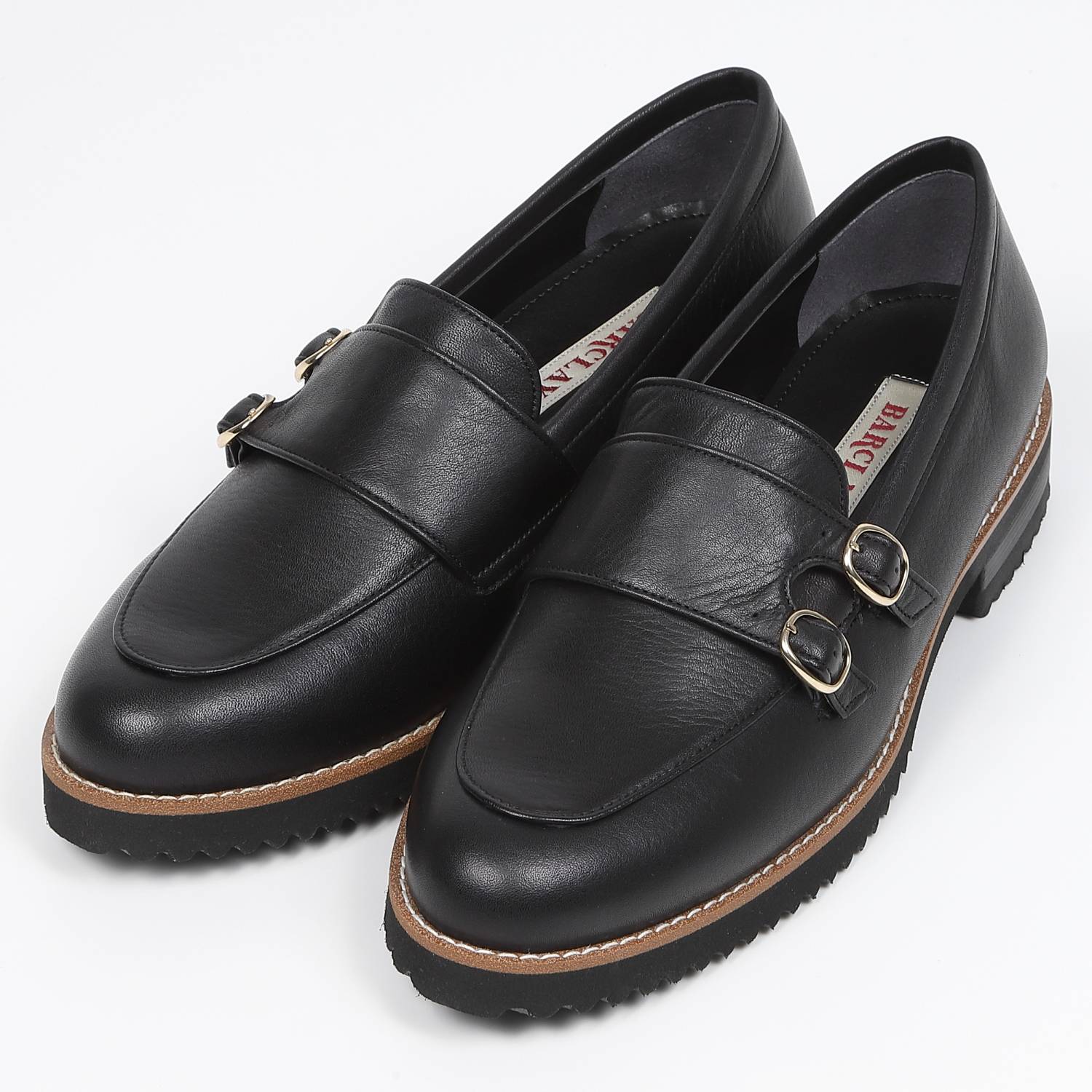 BARCLAYダブルモンクストラップローファー　ブラック