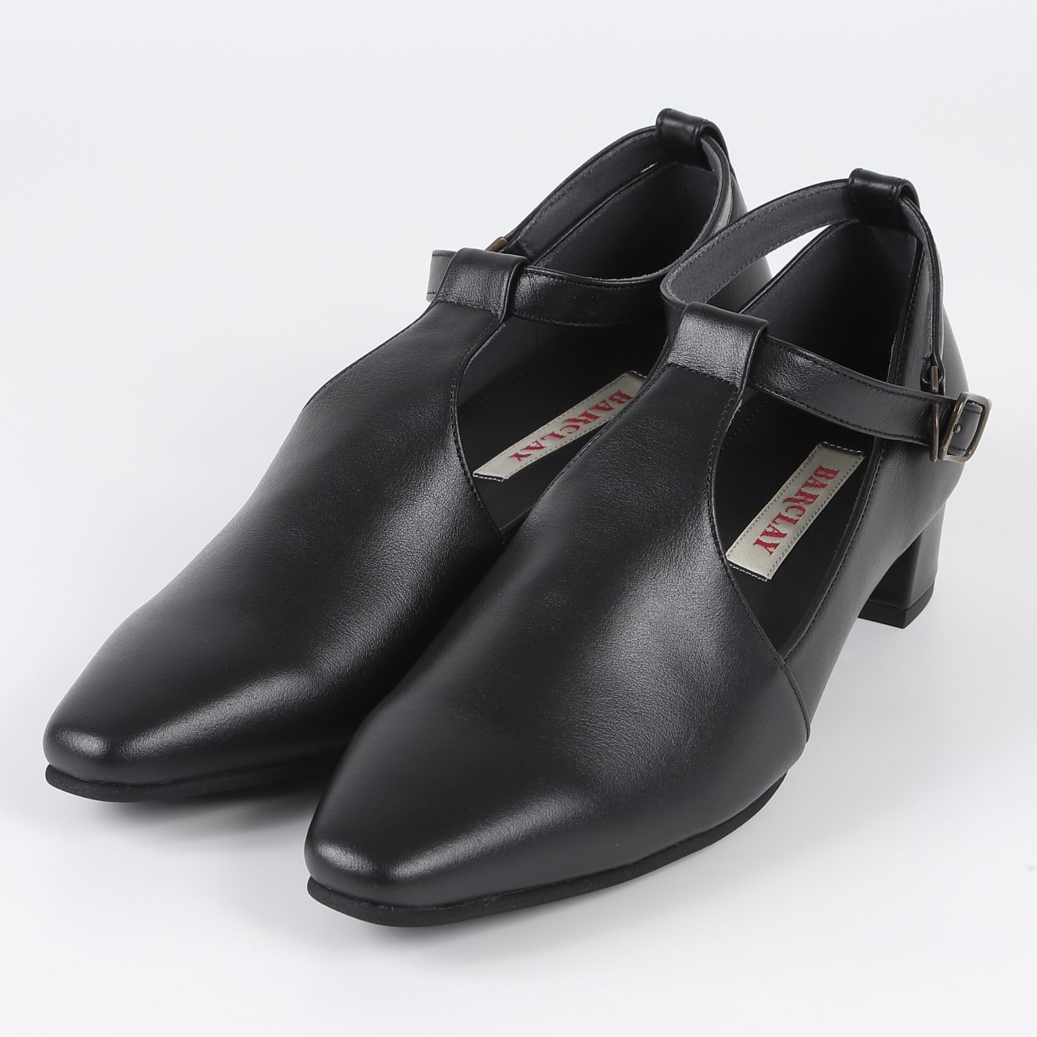 BARCLAY 3.5cmヒールTストラップパンプス　ブラック