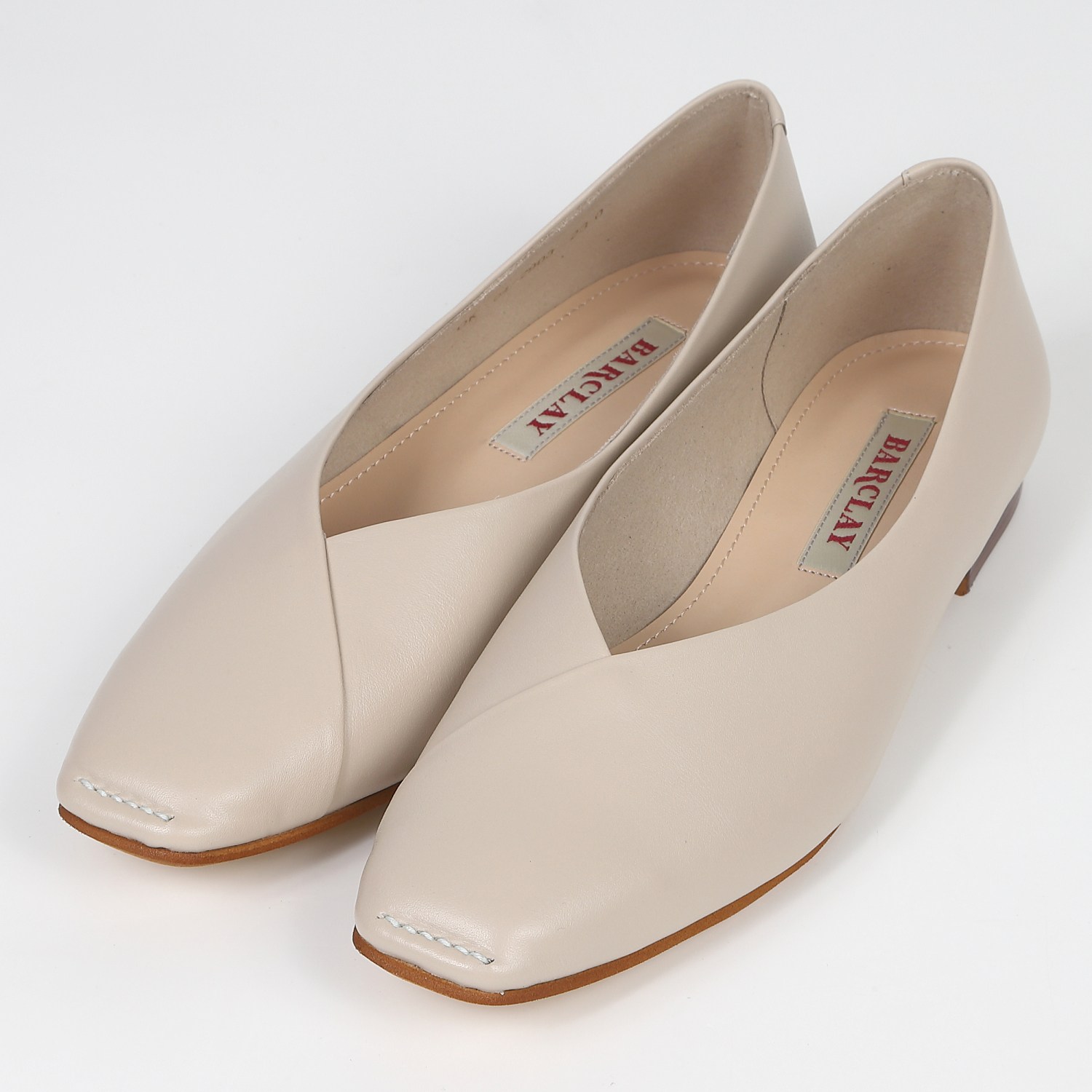 BARCLAYアウトステッチＶカットシューズ　ベージュ