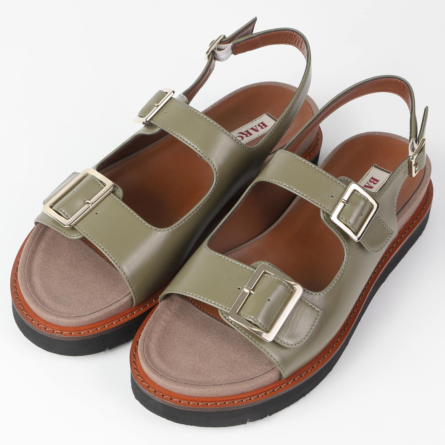 牛革✖️ゴムベルサンダル（ブルーグレー） ランバン オン ブルー LANVIN en Bleu グルカサンダル