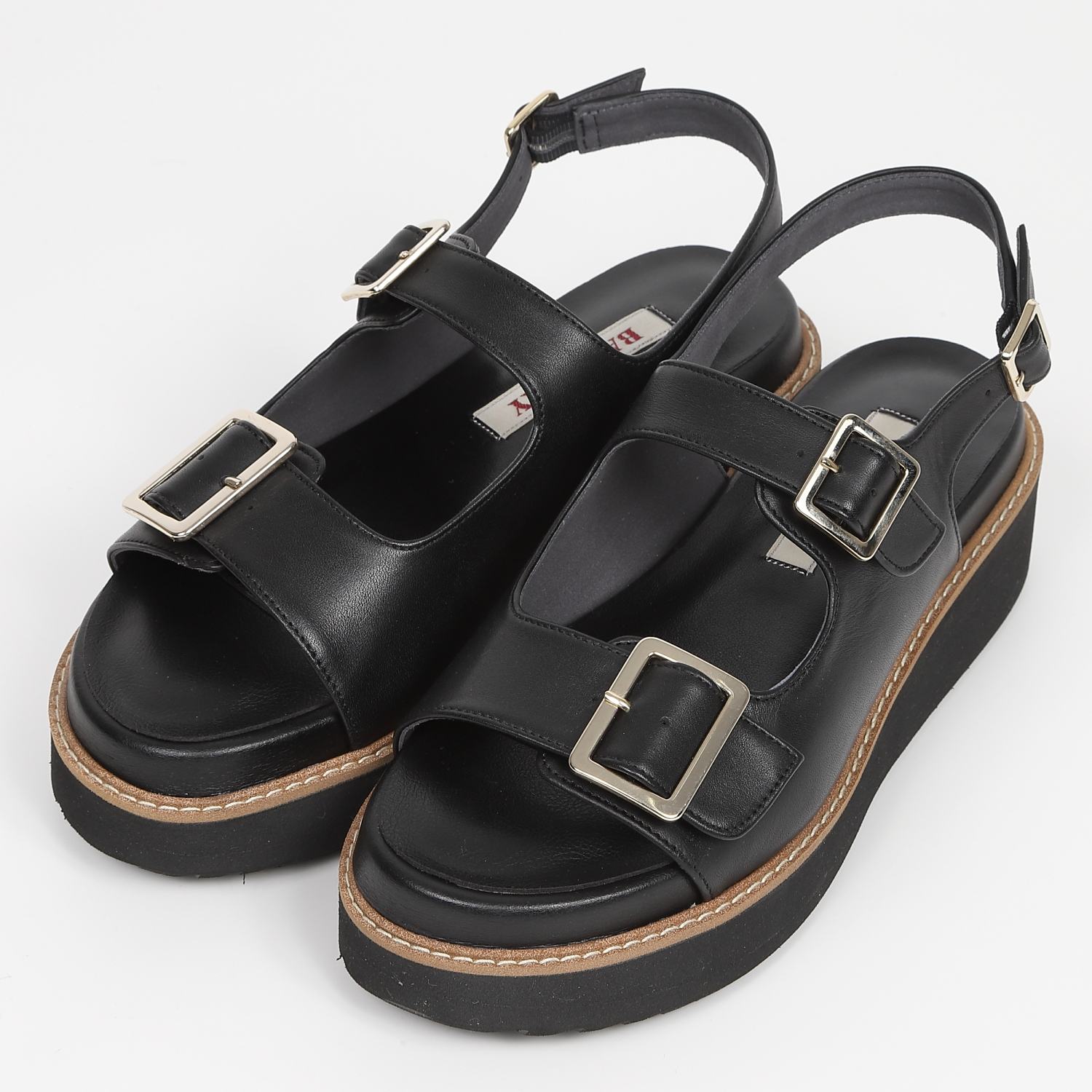 BARCLAYダブルベルトバックバンドサンダル　ブラック