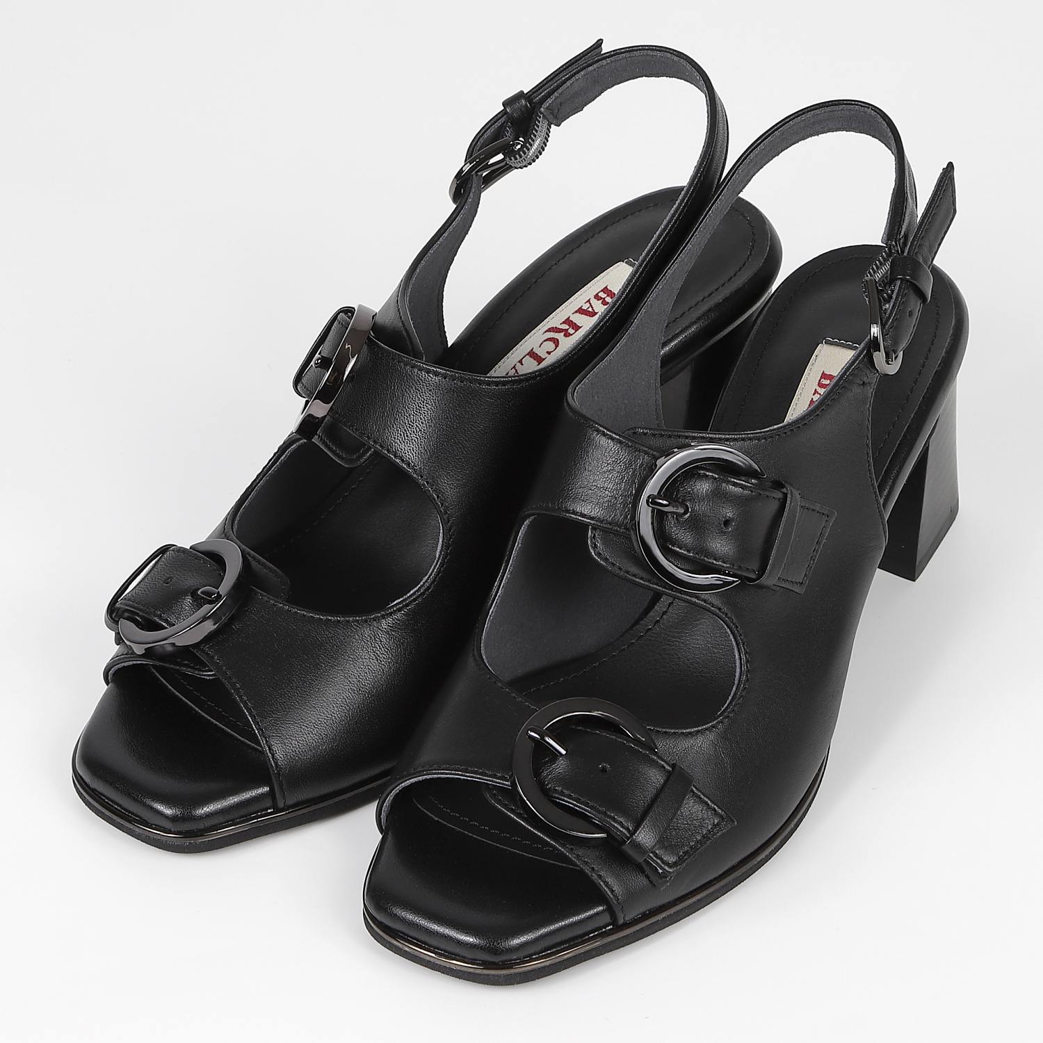 BARCLAYカジュアルヒールサンダル　ブラック