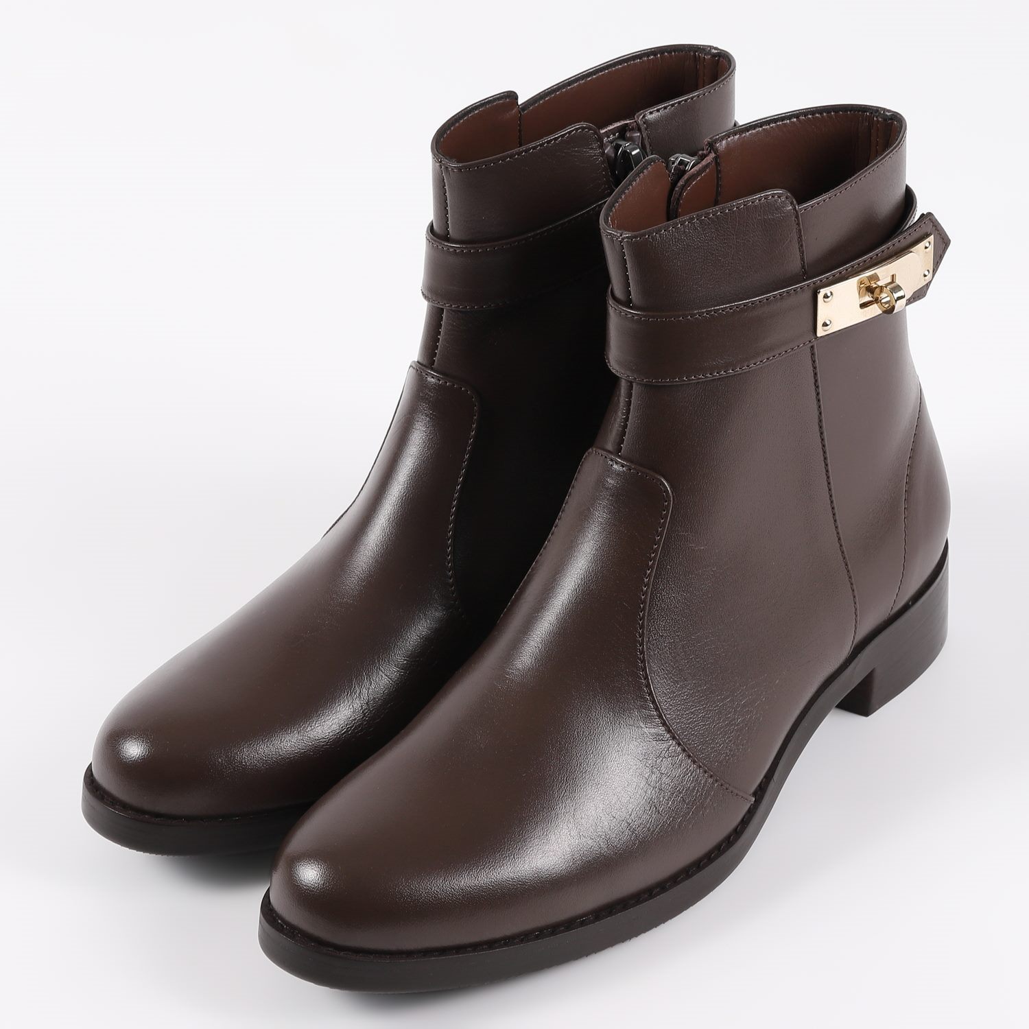 BARCLAY金具ショートブーツ　チョコ