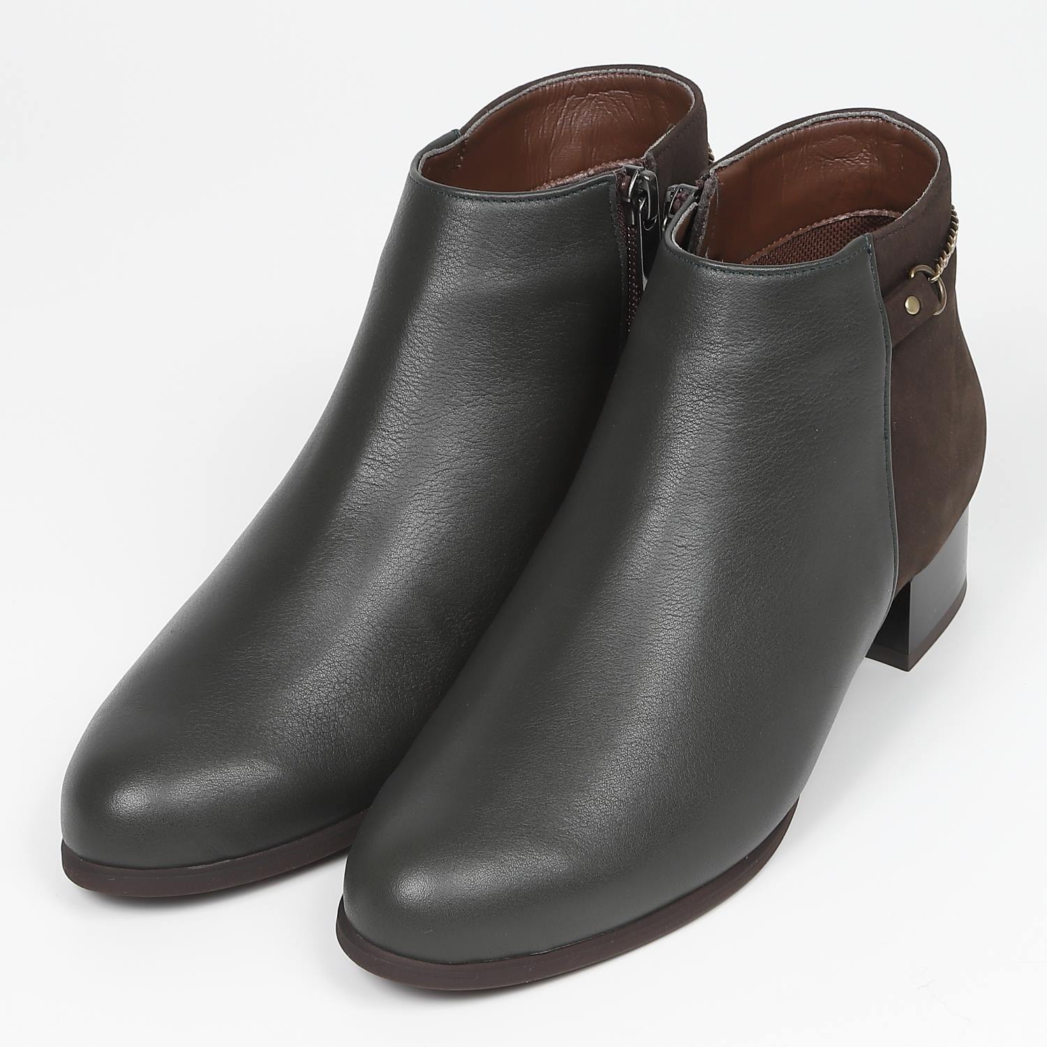 BARCLAYバックチェーンブーツ　ダークグリーンコンビ