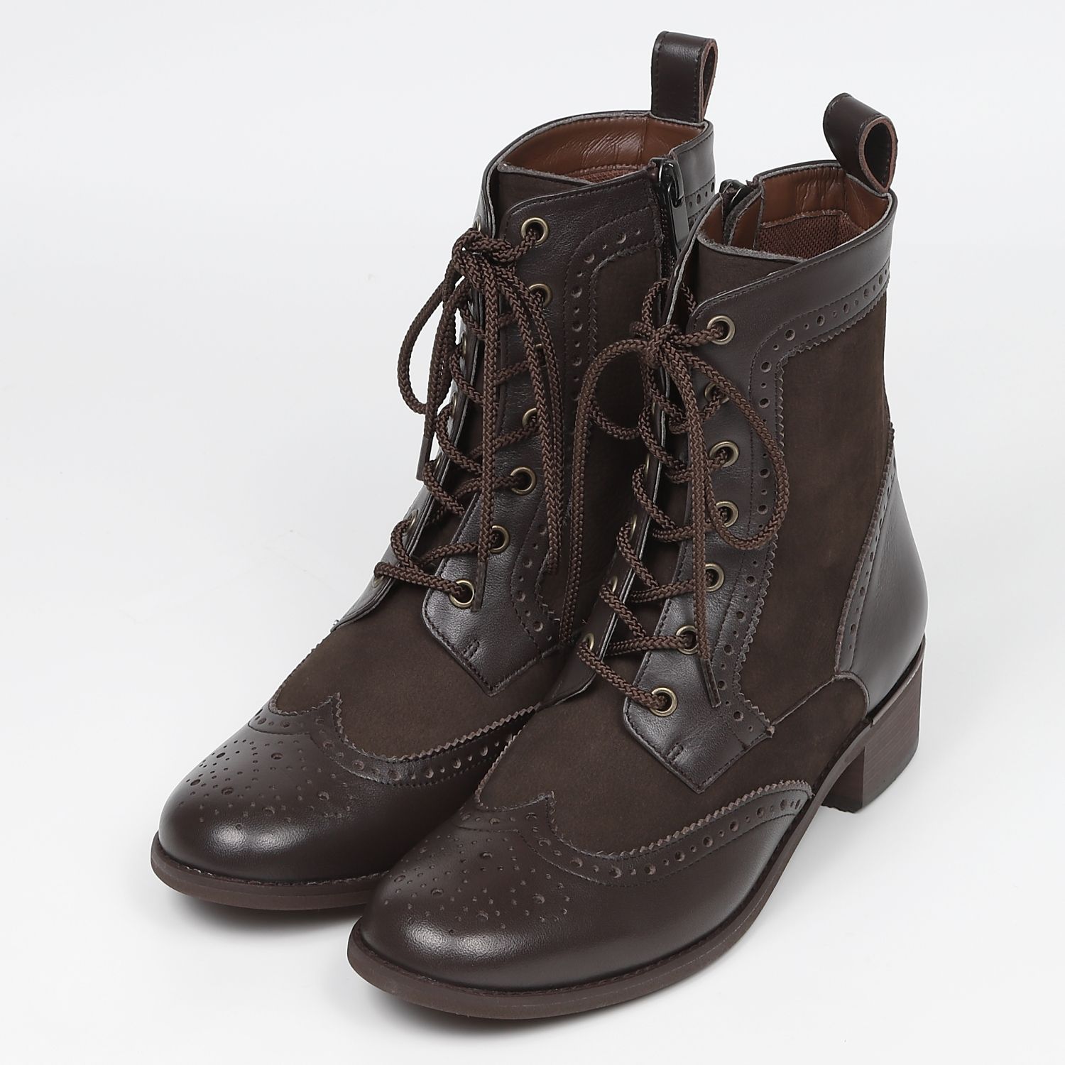 BARCLAY（バークレー）ウイングチップレースアップブーツ ブラック