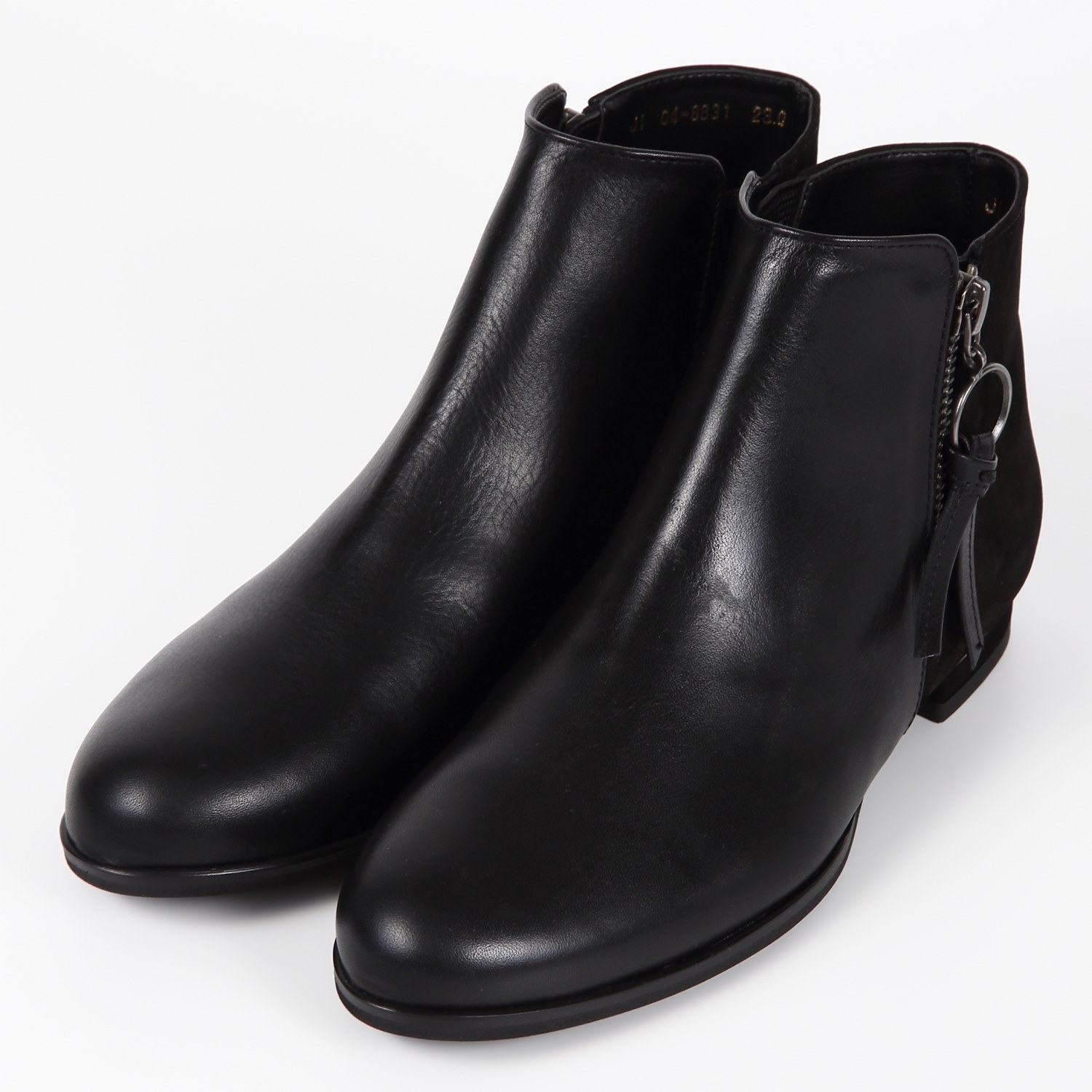 BARCLAYリングファスナー付アンクルブーツ　ブラック