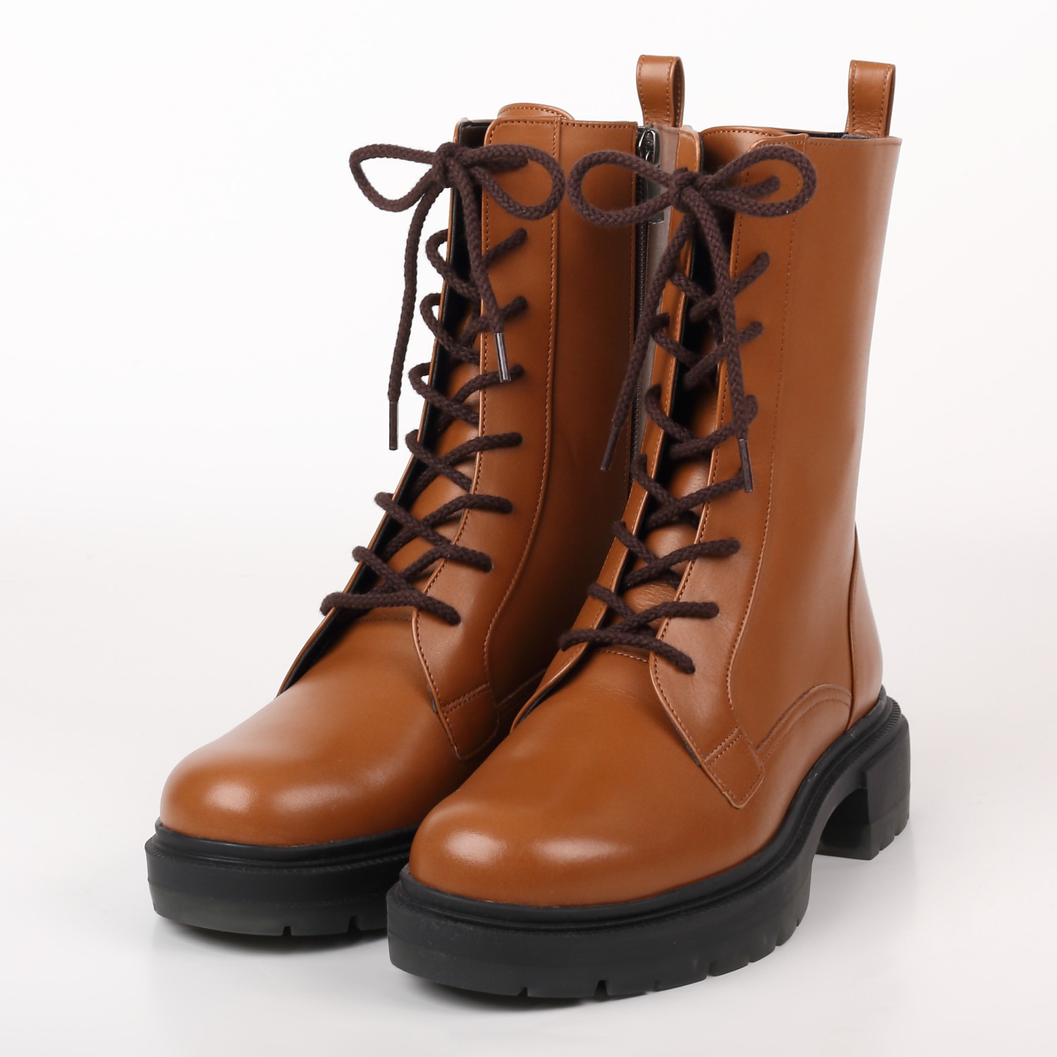 BARCLAY厚底レースアップブーツ　キャメル