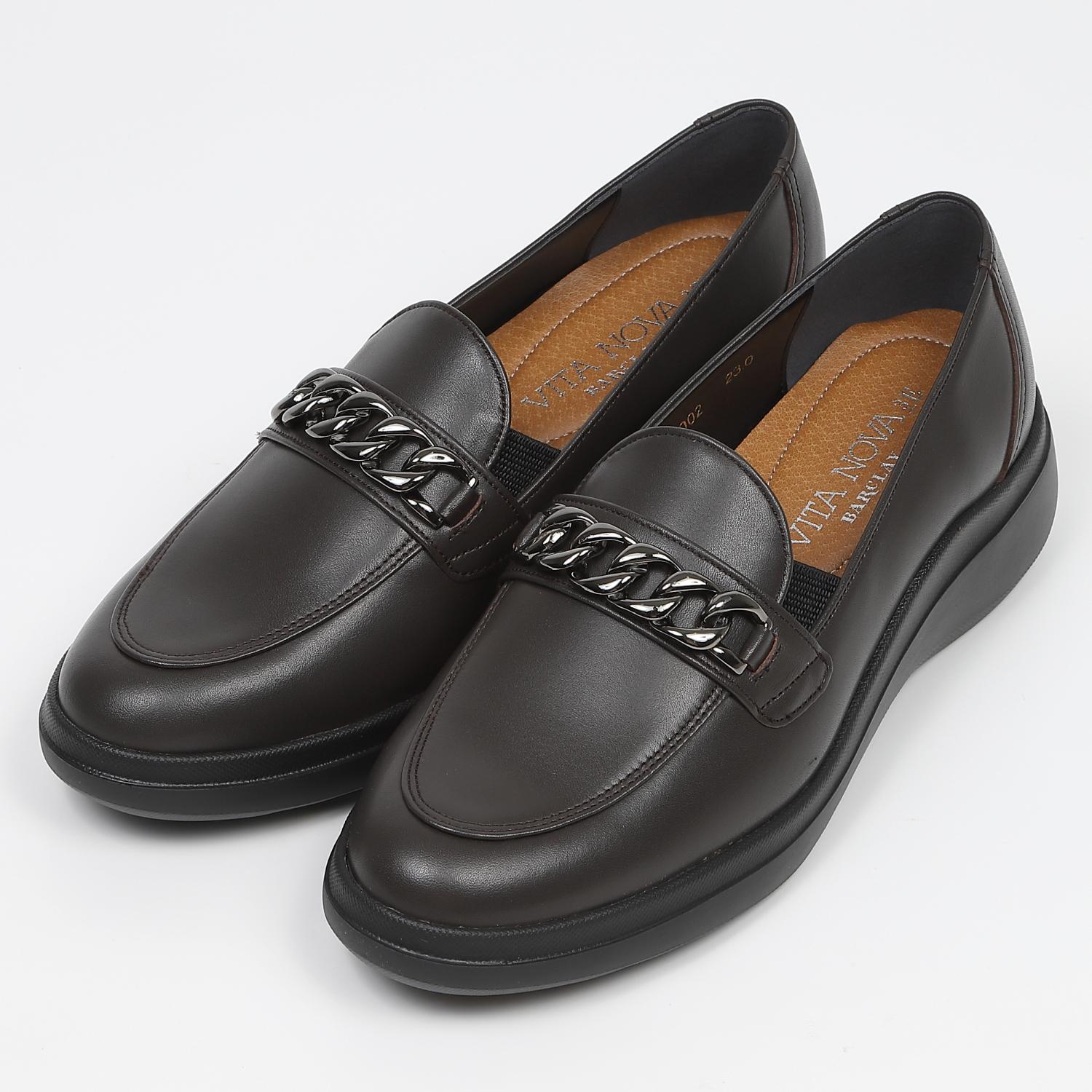 VITA NOVAチェーンデザインローファー　ダークブラウン