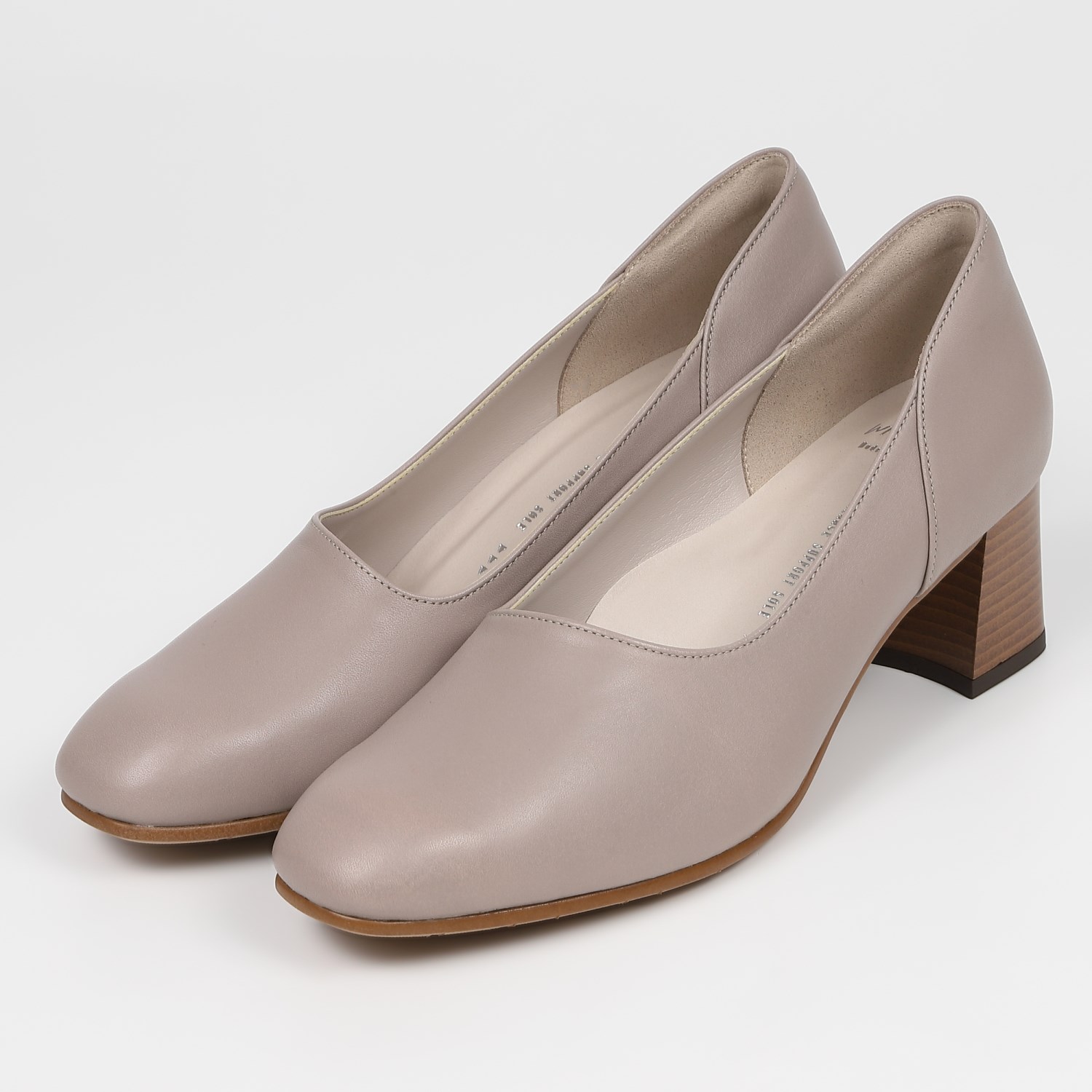 WithWidthアシンメトリーカットパンプス モーブ