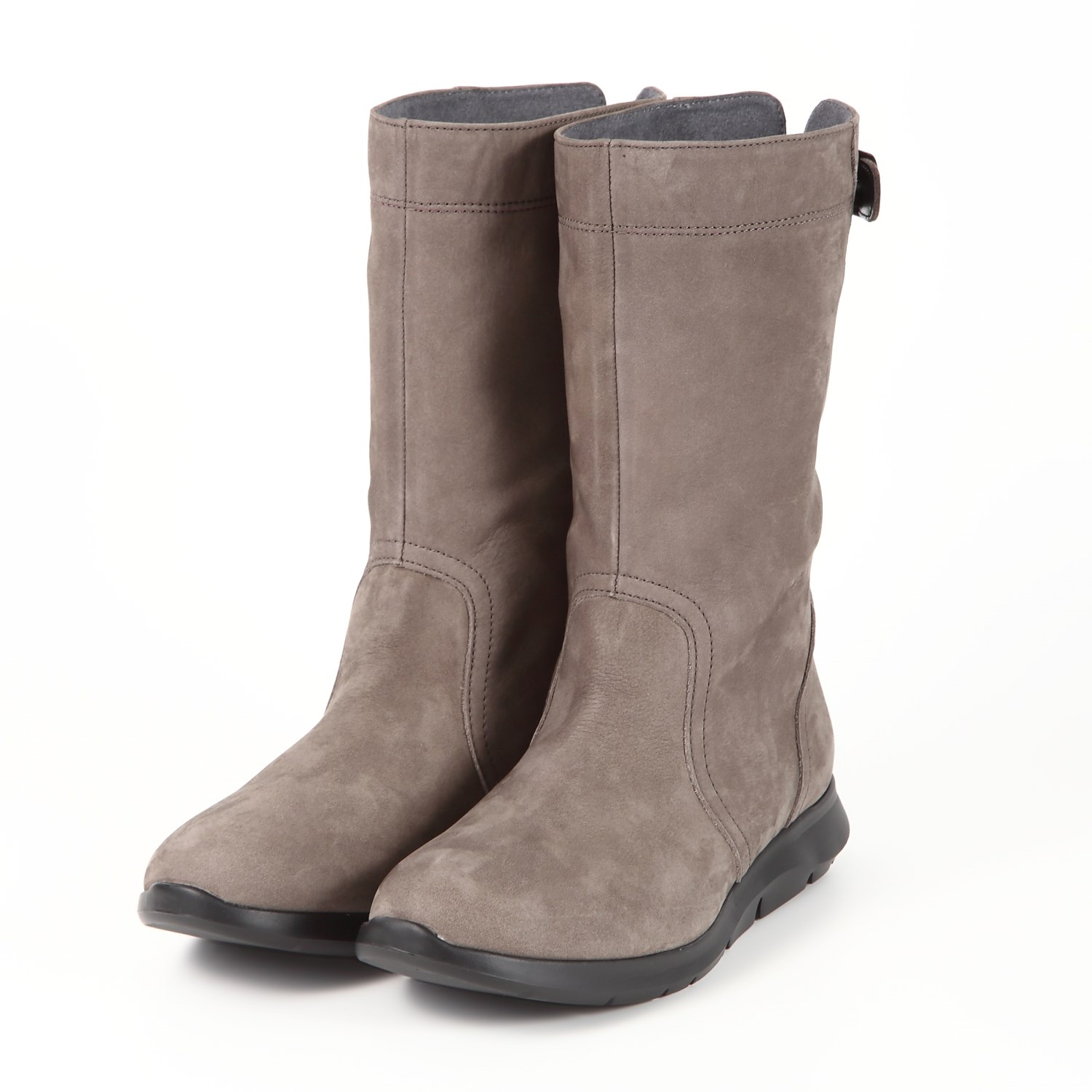 VITA NOVAカジュアルミドルブーツ　グレーブラウンヌバック