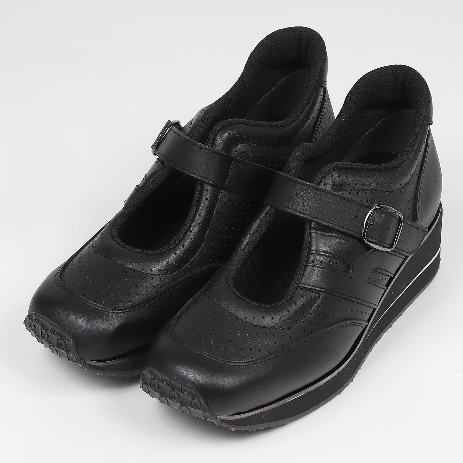 VITA NOVA5cmヒールメリージェーンスニーカー　ブラック