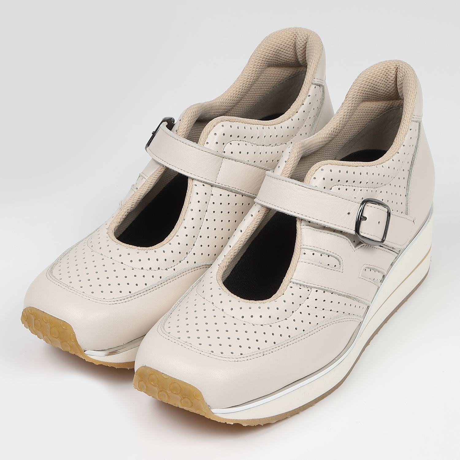 VITA NOVA5cmヒールメリージェーンスニーカー　サンドグレー