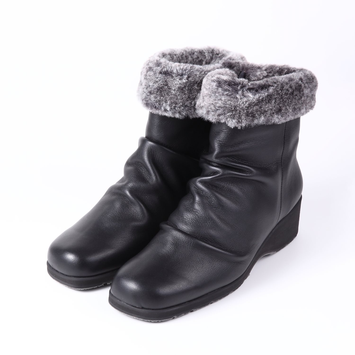 VITA NOVA抗ウイルス仕様2wayスクエアブーツ　ブラックファブリック