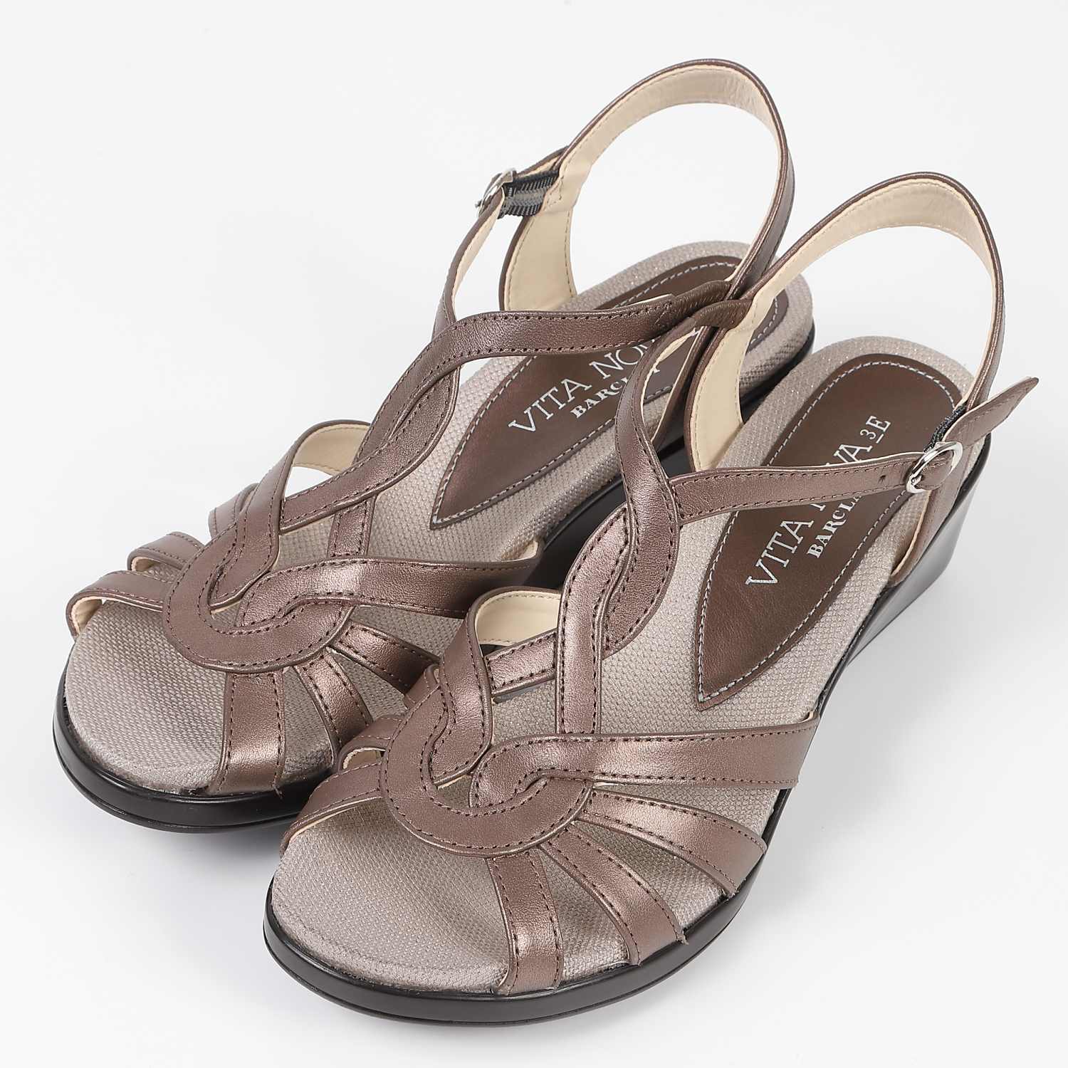 VITA NOVATストラップサンダル　ブラウンメタリック