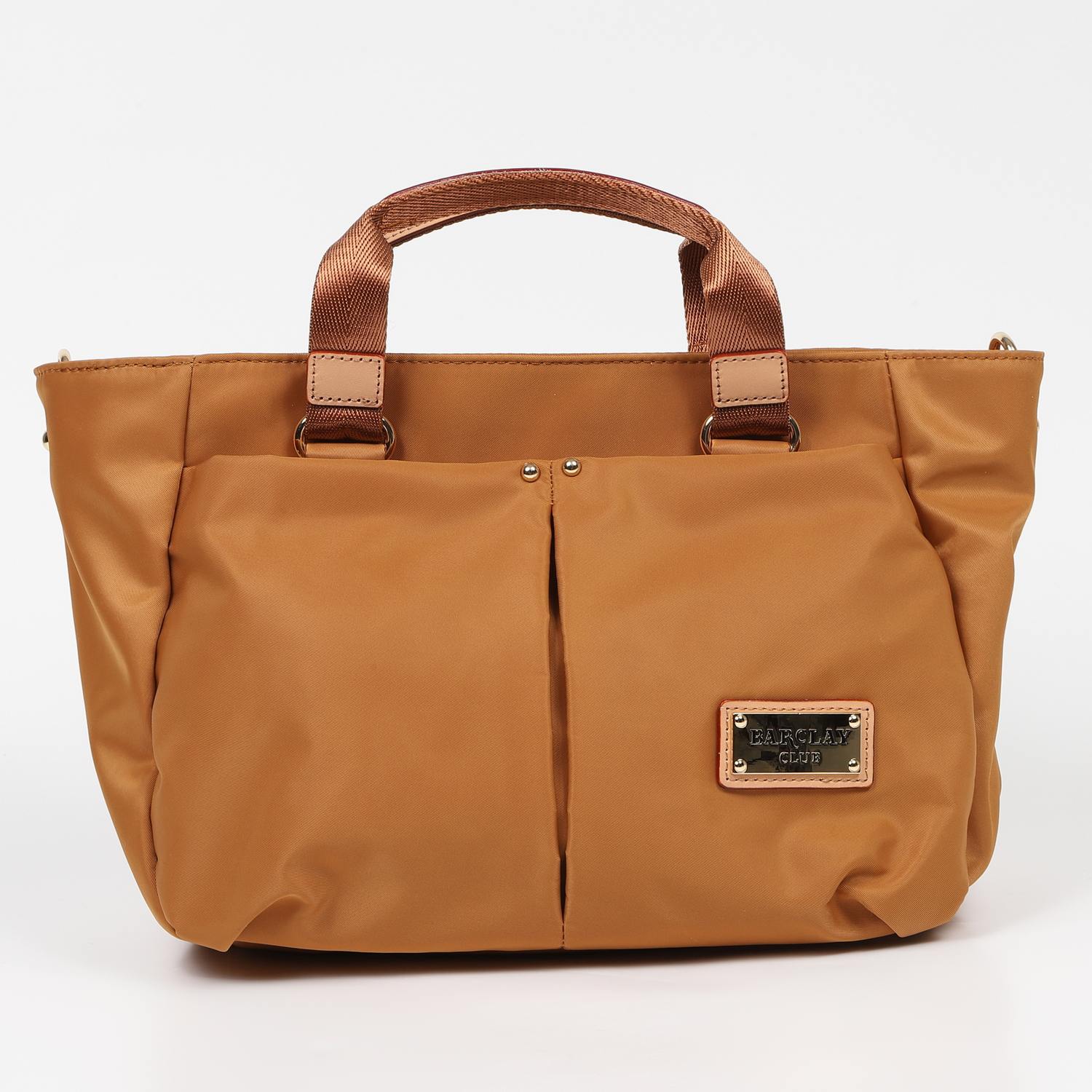 BARCLAY CLUB ナイロンミニトートバッグ　キャメル