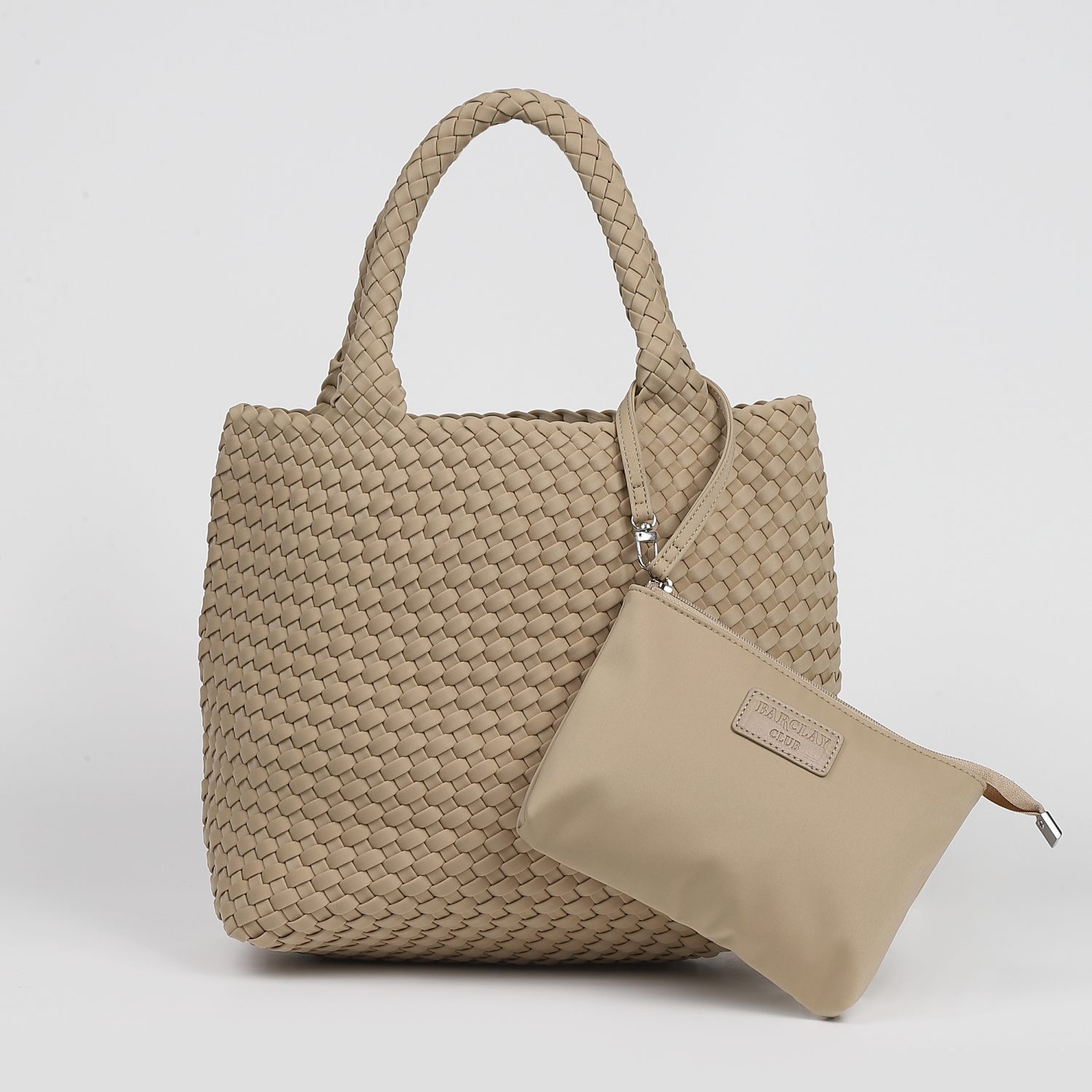 BARCLAY CLUB ポーチ付きメッシュトートバッグ　ベージュ