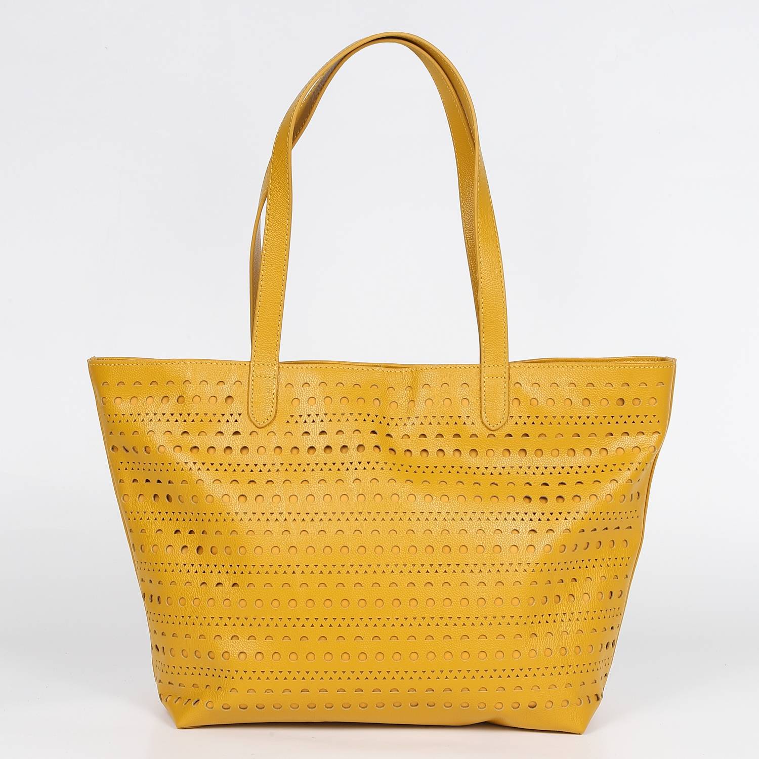 BARCLAY CLUB レザーカットトートバッグ　マスタード