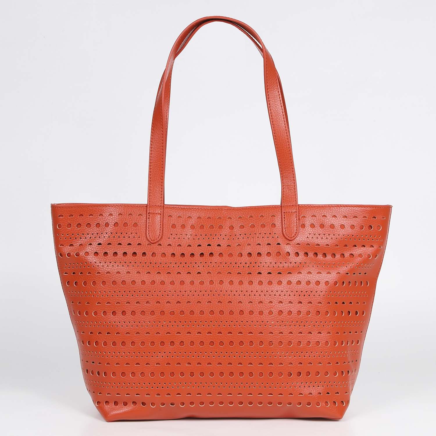 BARCLAY CLUB レザーカットトートバッグ　オレンジレッド