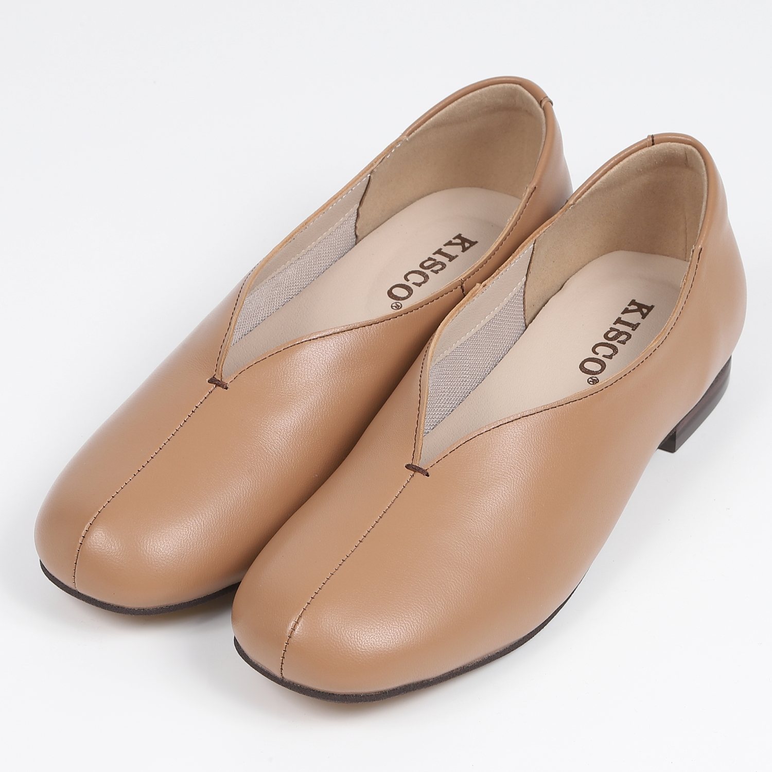 KISCOローヒールスリッポン　ダークベージュ