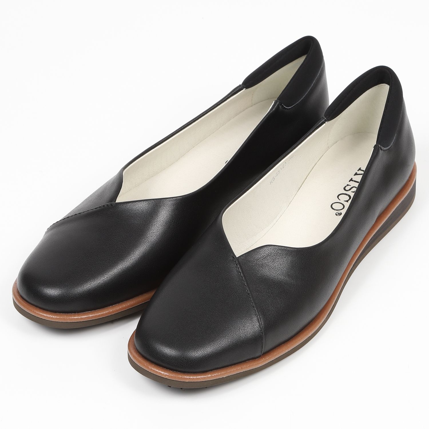 KISCOアシンメトリーカジュアルパンプス　ブラック