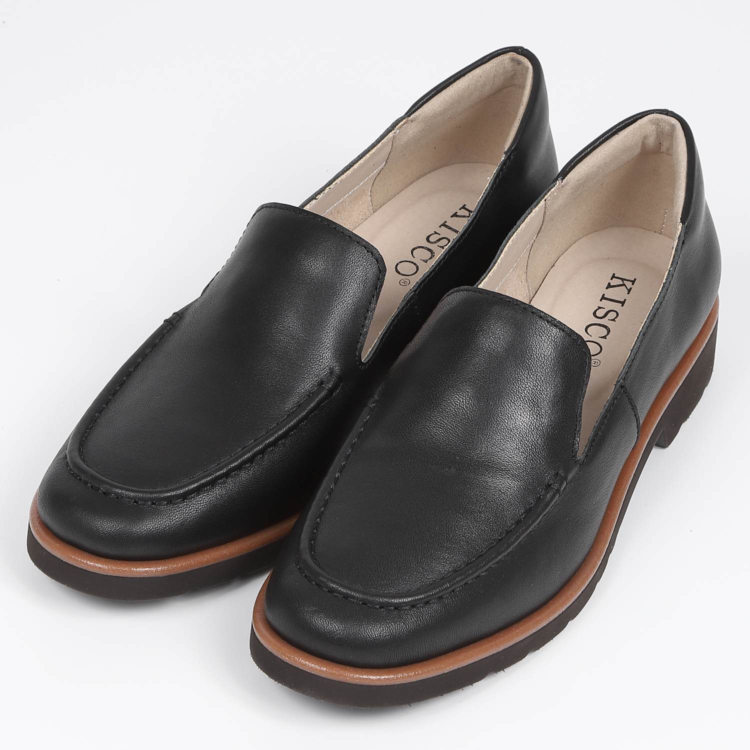 KISCO（キスコ）ステッチローファー ダークオレンジスエード