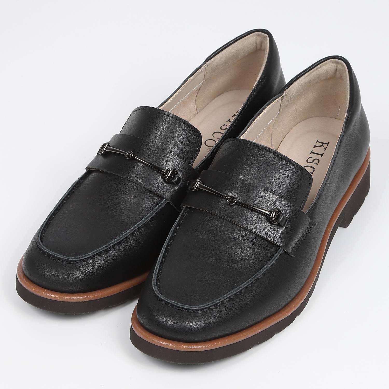 KISCOチェーンデザインローファー　ブラック