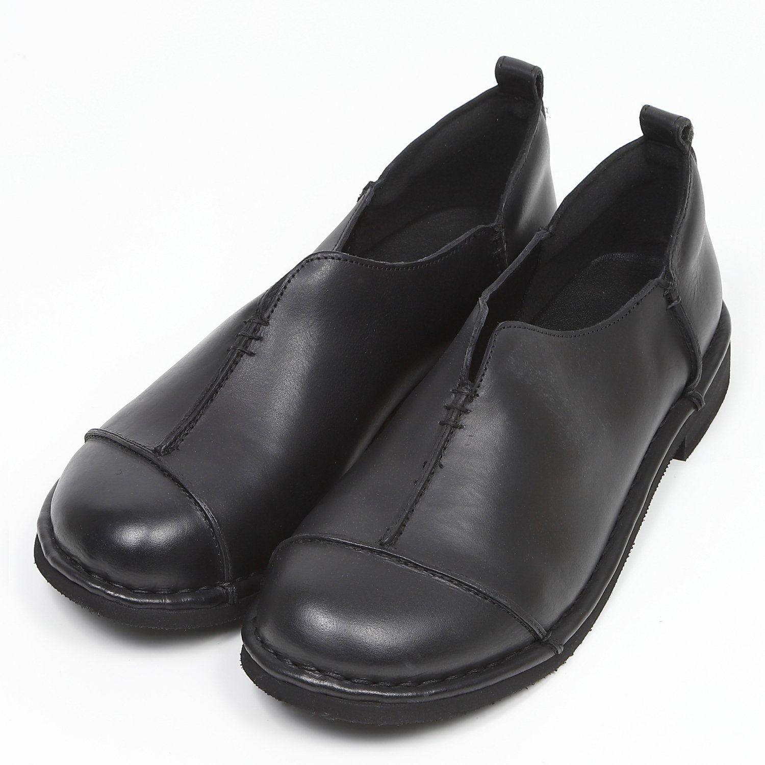 KISCO（キスコ）アウトステッチVカット軽量シューズ ダークブラウン