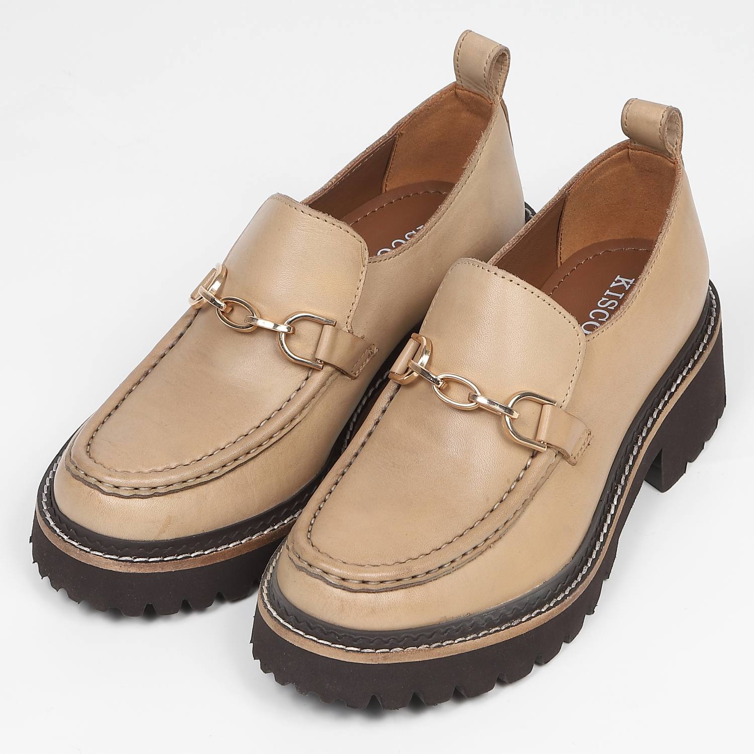 KISCOトラックソールビットローファー　オーク