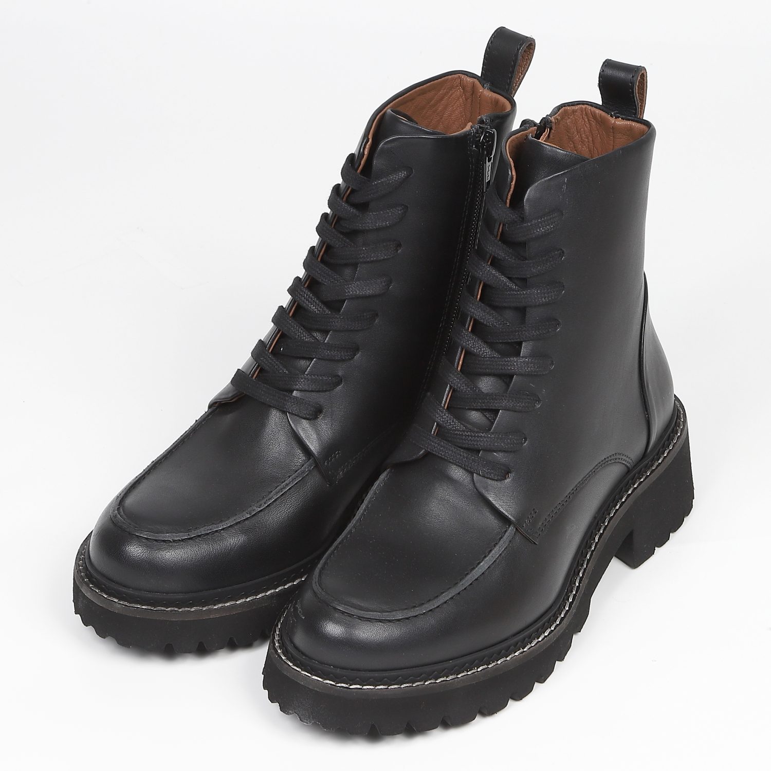 KISCOトラックソールレースアップブーツ　ブラック