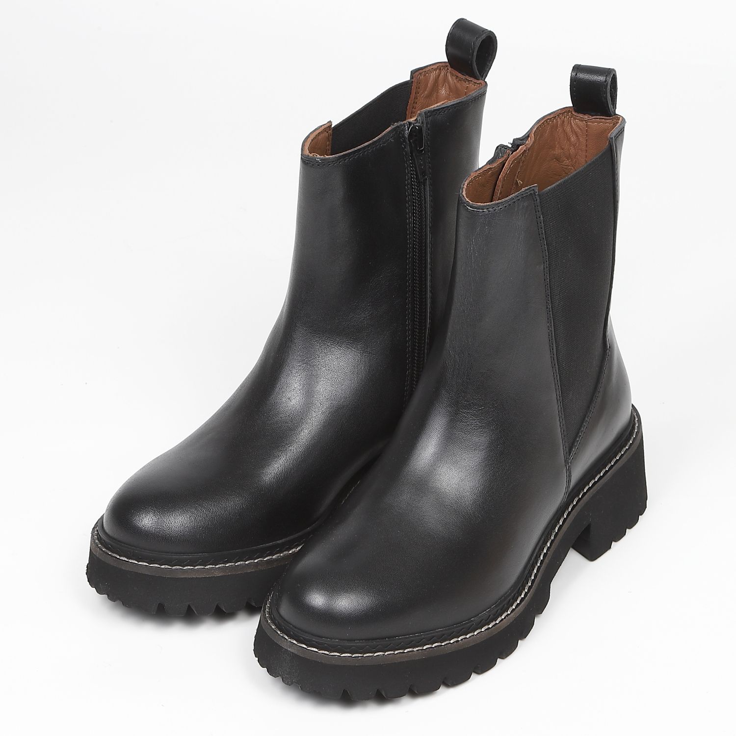 KISCO（キスコ）トラックソールサイドゴアブーツ キャメルスエード