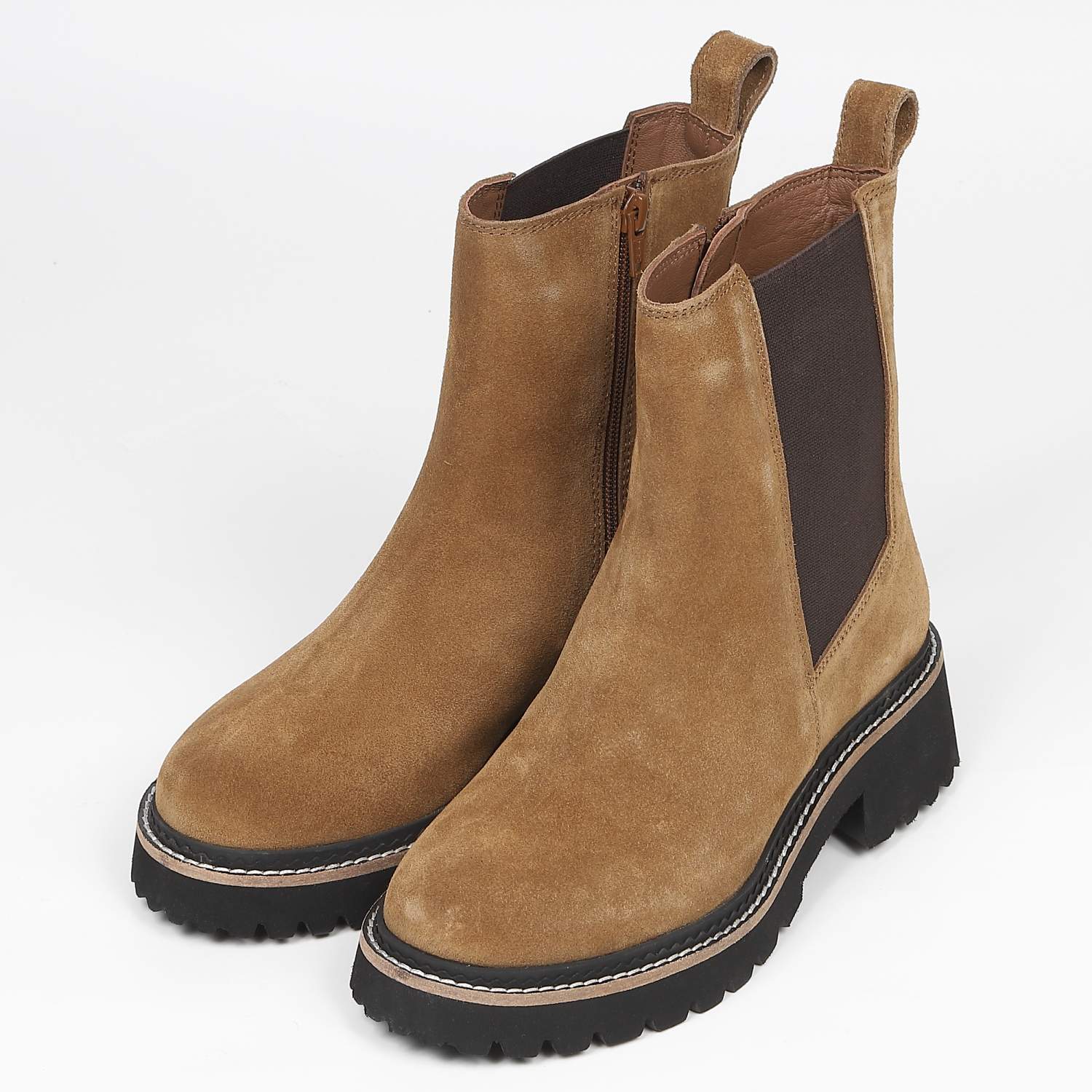 KISCO（キスコ）トラックソールサイドゴアブーツ ブラウン｜BARCLAY