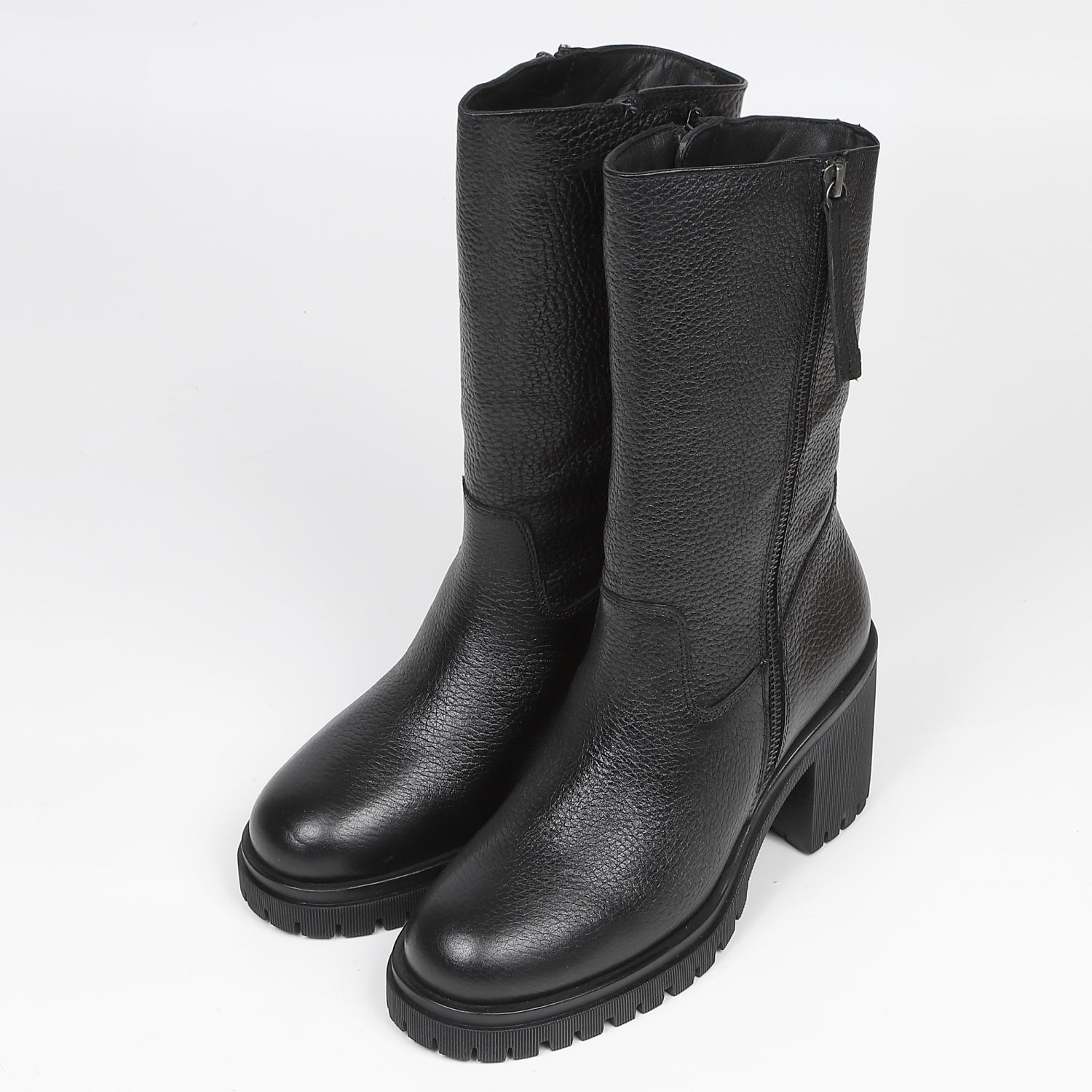 KISCOヒールアップミドルブーツ　ブラック