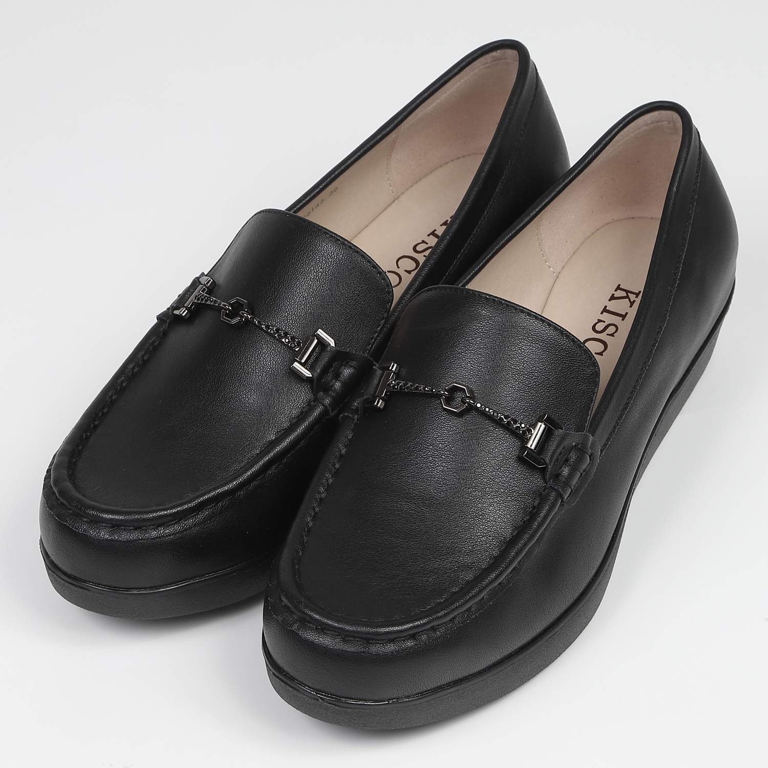 KISCOストーンビットカジュアルスリッポン　ブラック