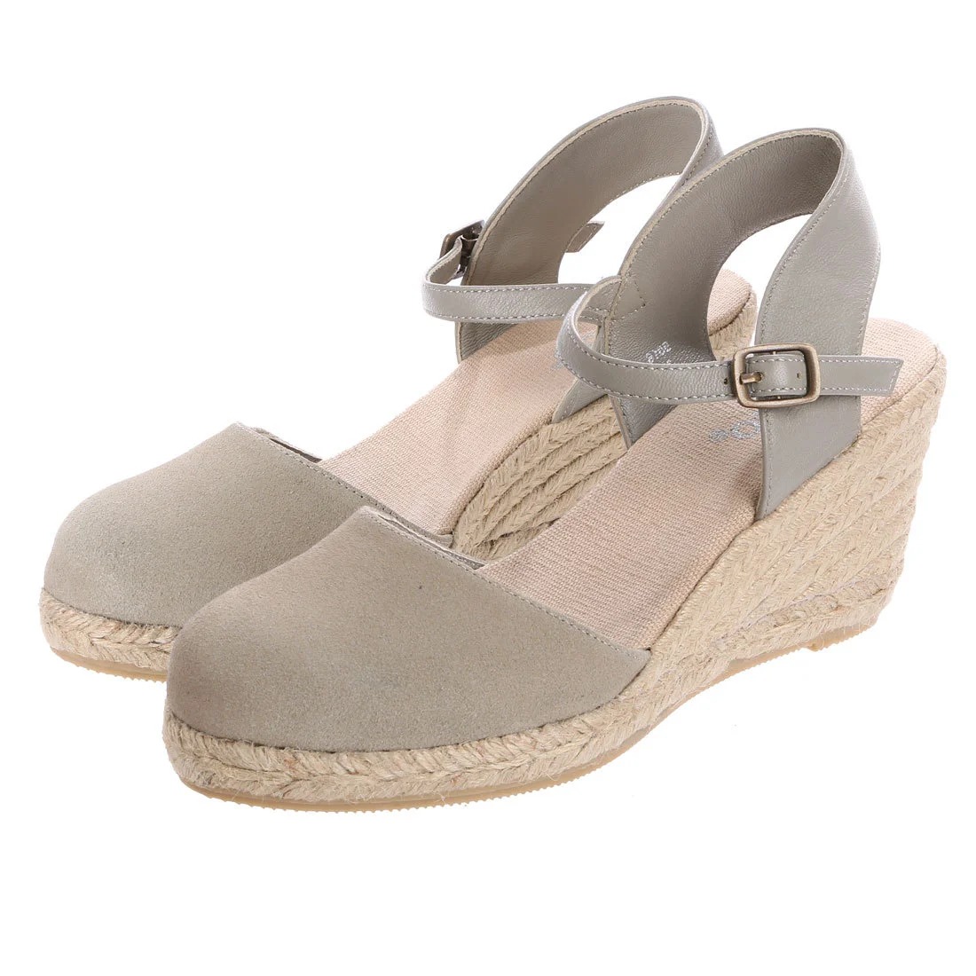 KISCOカジュアルジュート巻きバックストラップラウンドトゥサンダル  　ベージュ