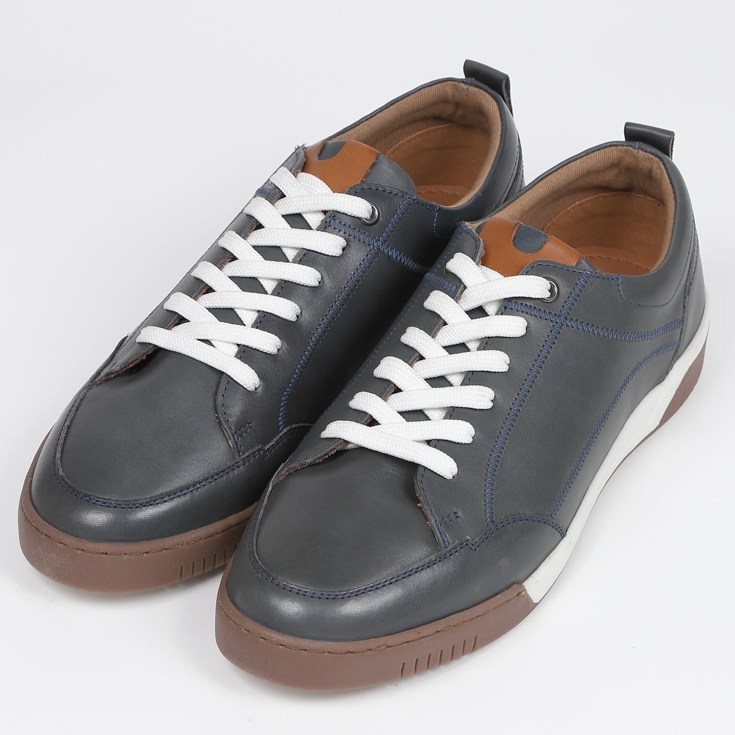 KISCO MEN'S レザースニーカー 　ネイビー